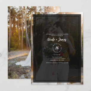 Invitation Teinte de superposition de photo sombre Mariage mi