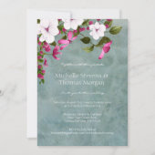 Invitation Teinte poussiéreuse Bleu sarcelle Blanc Magenta Ve (Devant)