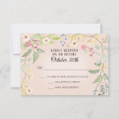 Invitation Teinte sauvage de pêche rose bohème aquarelle RSVP (Devant)