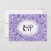 Invitation Teinte ultra-violette Fleur RSVP avec sélection d' (Dos)