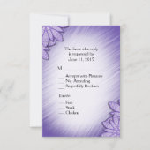 Invitation Teinte ultra violette florale RSVP avec choix d'en (Devant)
