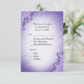 Invitation Teinte ultra violette florale RSVP avec choix d'en (Debout devant)