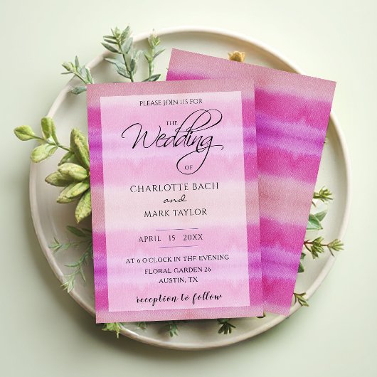 Invitation Teintes aquarelles de rose