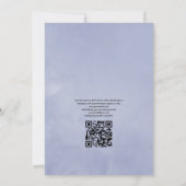 Invitation Teintes de mariage floral code QR RSVP Bleu (Dos)