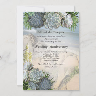 Invitation Teintes succulentes de bleus pâles Anniversaire
