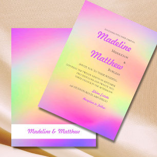 Invitation Teinture à carreaux multicolore Mariage moderne