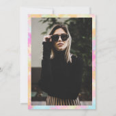 Invitation Teinture de goujon Ikat arc-en-ciel police photo S (Dos)