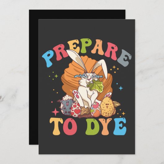 Invitation Teinture d'œufs de chasse Préparez-vous à teindre (Devant / Derrière)