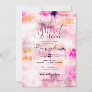Invitation Teinture moderne Tie Rose Abstrait