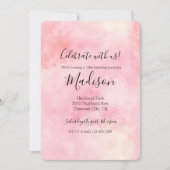 Invitation Teinture Tie-Dye Rose Fille (Devant)