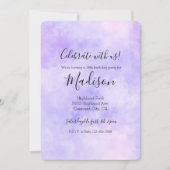 Invitation Teinture tie-dye violet rose féminin (Devant)