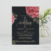 Invitation Téléchargeable Delicable Red Flower Mariage (Debout devant)