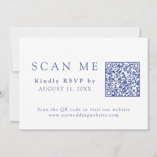 Invitation TÉLÉCHARGEABLE QR Code Chinoiserie Mariage RSVP (Devant)