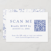 Invitation TÉLÉCHARGEABLE QR Code Chinoiserie Mariage RSVP (Devant / Derrière)