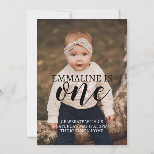 Invitation Téléchargement d'annonce de premier anniversaire a (Devant)