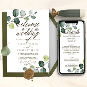 Invitation Téléchargement de calligraphie de mariage Eucalypt