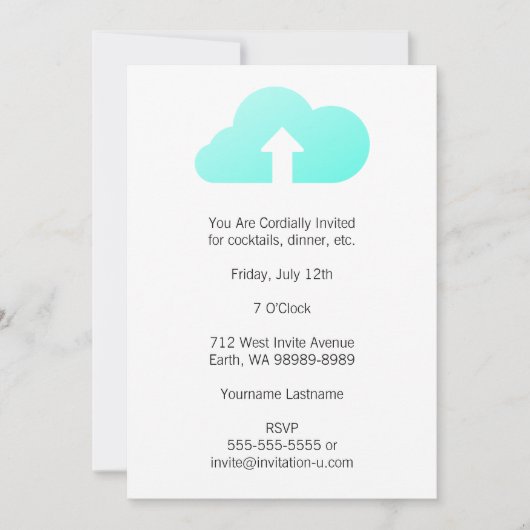 Invitation Téléchargement de cloud (Devant)