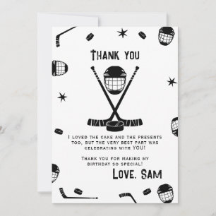 Invitation Téléchargement de Merci d'anniversaire de hockey s