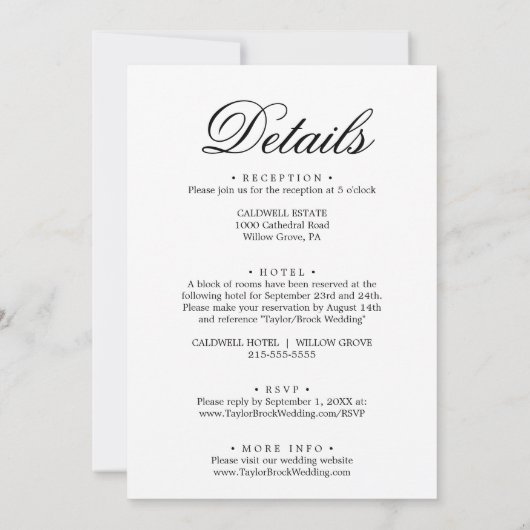 Invitation Téléchargement du Mariage de script de calligraphi (Dos)