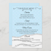 Invitation Téléchargement du menu de Noël hiver neige (Devant / Derrière)