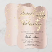 Invitation Téléchargement instantané Anniversaire Rose Gold (Devant / Derrière)