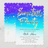 Invitation Téléchargement instantané Anniversaire Soirée Gold (Devant / Derrière)