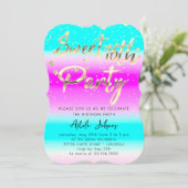 Invitation Téléchargement instantané Anniversaire Soirée Gold (Debout devant)