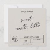 Invitation Téléchargement Instantané Moderne Étiquette bougie (Dos)