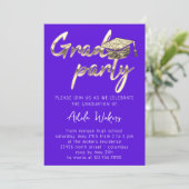 Invitation Téléchargement Instantané Parti de graduation Gold (Debout devant)