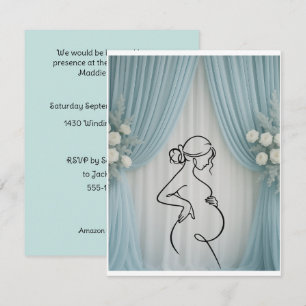 Invitation Téléchargement numérique Baby Shower Floral Mousse