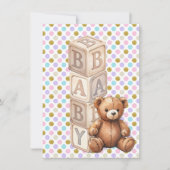 INVITATION TÉLÉCHARGEMENT NUMÉRIQUE DE BLOC BÉBÉ DOUCHE (Devant)