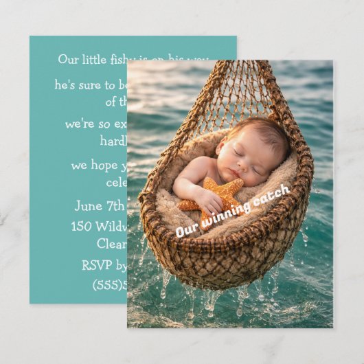 Invitation Téléchargement numérique de douche pour bébé Petit (Devant / Derrière)
