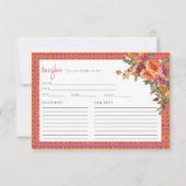 Invitation Téléchargement numérique Fuchsia Floral Recette Ca (Devant)