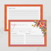 Invitation Téléchargement numérique Fuchsia Floral Recette Ca (Devant / Derrière)