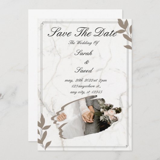 Invitation Telegram "Mariage de rêve" (Devant / Derrière)