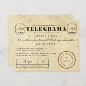 Invitation Telegrama do Vintage Agende a Data (Devant / Derrière)
