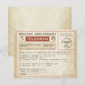 Invitation télégramme d'invitation d'anniversaire de mariage (Devant / Derrière)