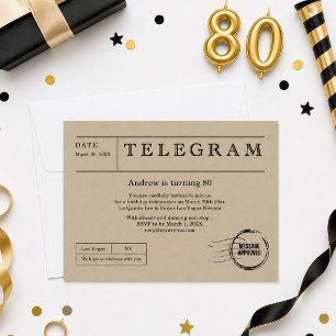 Invitation Télégramme Vintage