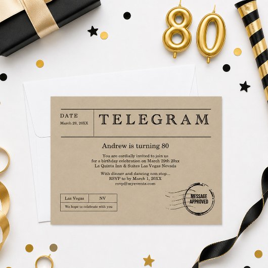 Invitation Télégramme Vintage
