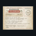 Invitation télégrammes de MARIAGE vintage<br><div class="desc">Telegram vintage pour Mariages antiques. Invitation vos invités avec ce faire-part de mariage unique - vieux télégramme. — Tous les éléments de conception créés par Jinaiji</div>
