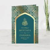 Invitation Télèpe Arc Persan Musulman Mariage Code QR Or sarc (Devant)
