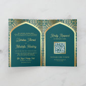 Invitation Télèpe Arc Persan Musulman Mariage Code QR Or sarc (Intérieur)