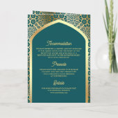 Invitation Télèpe Arc Persan Musulman Mariage Code QR Or sarc (Dos)