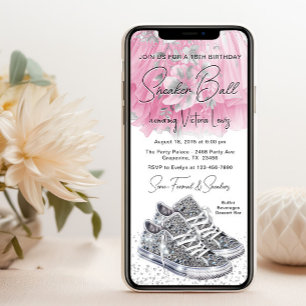 Invitation Téléphone Anniversaire Balle de Basket Chaussure D