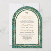 Invitation Téléphone Doré Marocain Code QR Mariage Arch Sikh (Devant)
