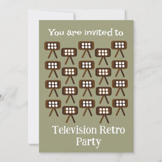 Invitation Télévision Soirée Rétro (Devant)