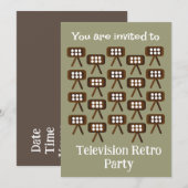 Invitation Télévision Soirée Rétro (Devant / Derrière)