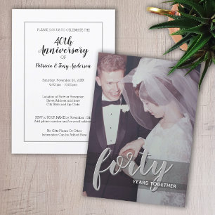 Invitation TELLE ANNÉE - 40e anniversaire de mariage & photo
