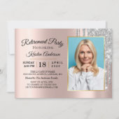 Invitation Tellement élégant Rose de Parties scintillant Gold (Devant)