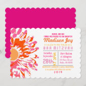 Invitation TELLEMENT JOLIE de bat mitzvah de (Devant / Derrière)